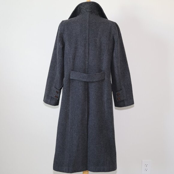 Authentic SELFISH POT vintage long wool coat Classic EUC Gray - Picture 1 of 10